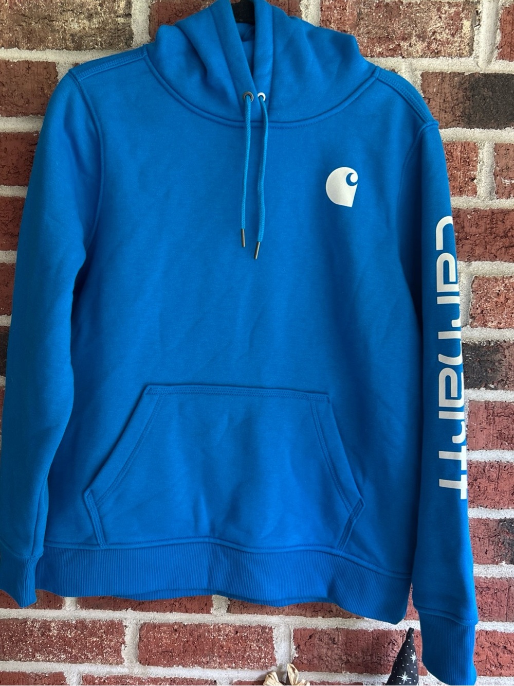 Carhartt women’s Bright Blue Logo Pullover Hoodie